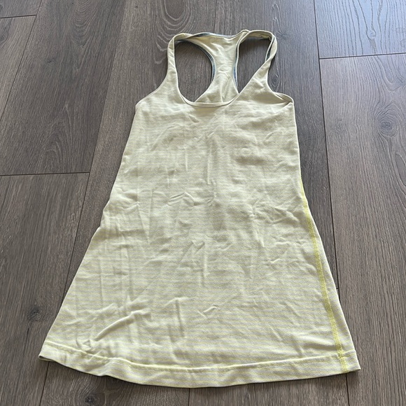 lululemon athletica Tops - Lululemon Yellow Striped Racerback Tank Top Size Small